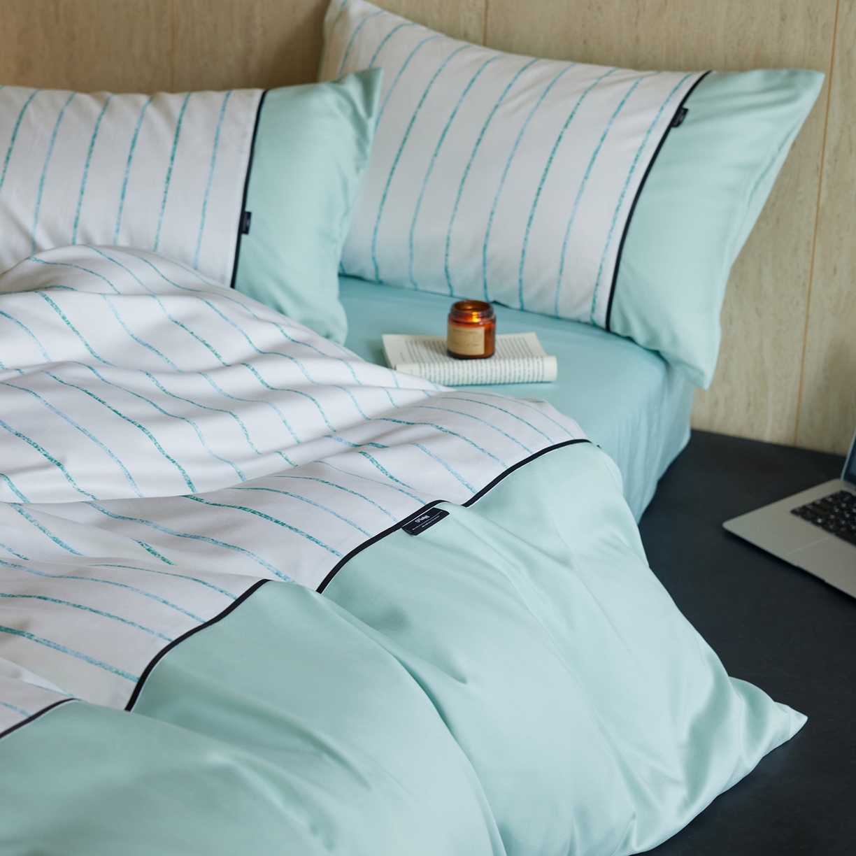 91家纺网 家纺一手货源 找家纺 安莱生活 2025新品天丝棉磨毛四件套-暖漾系列（风格二） 暖漾-蓝