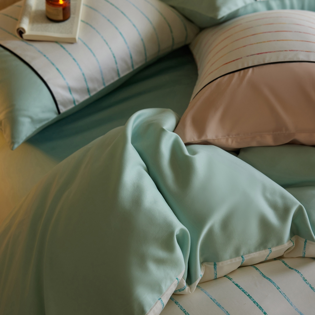 91家纺网 家纺一手货源 找家纺 安莱生活 2025新品天丝棉磨毛四件套-暖漾系列（风格二） 暖漾-蓝