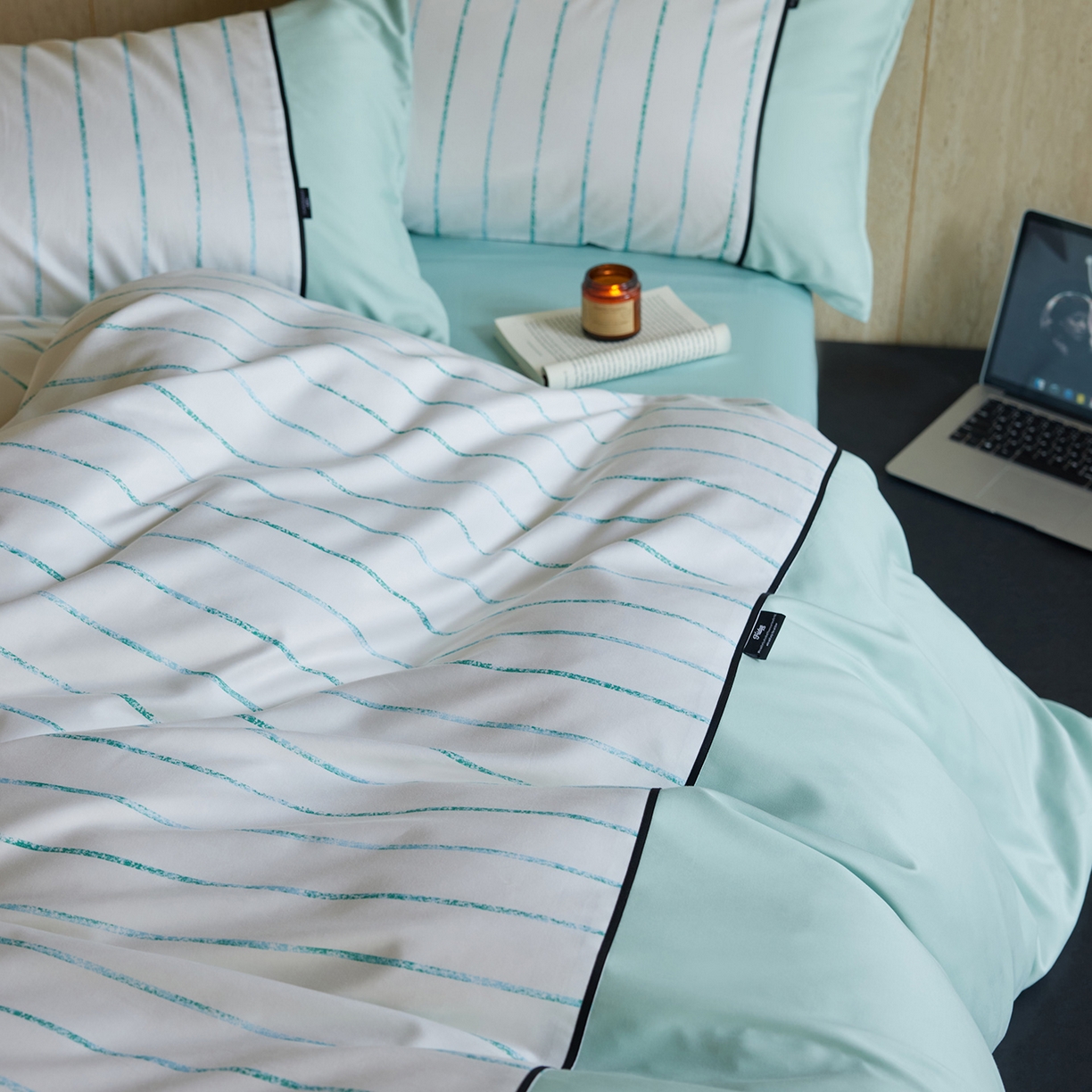 91家纺网 家纺一手货源 找家纺 安莱生活 2025新品天丝棉磨毛四件套-暖漾系列（风格二） 暖漾-蓝