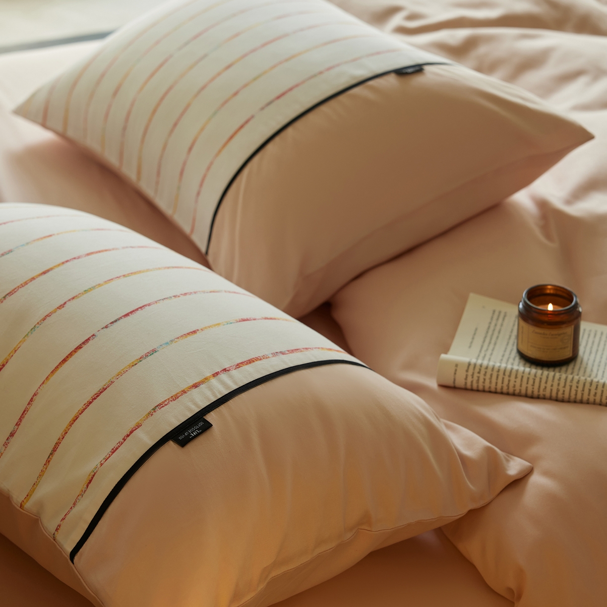 91家纺网 家纺一手货源 找家纺 安莱生活 2025新品天丝棉磨毛四件套-暖漾系列（风格二） 暖漾-粉