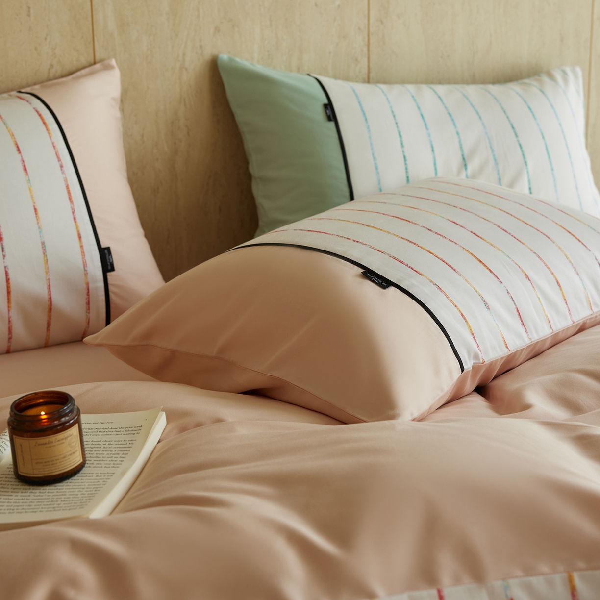 91家纺网 家纺一手货源 找家纺 安莱生活 2025新品天丝棉磨毛四件套-暖漾系列（风格二） 暖漾-粉