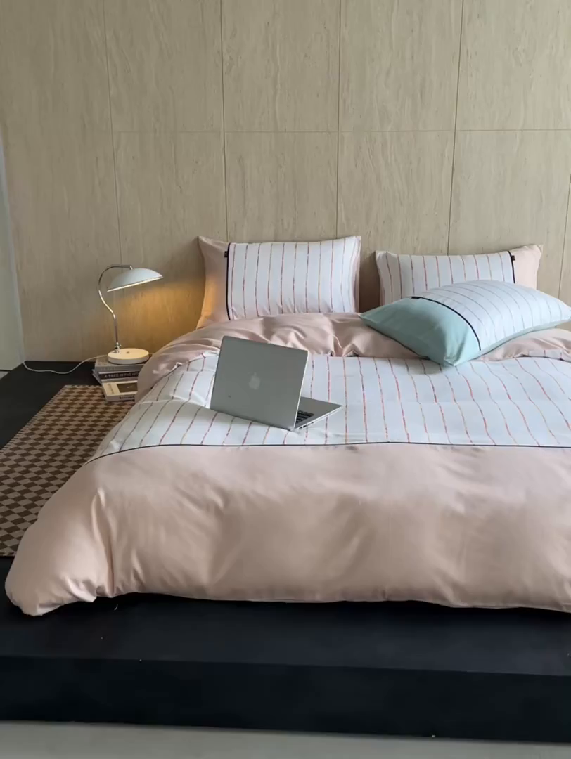 91家纺网 家纺一手货源 找家纺 （总）安莱生活 2025新品天丝棉磨毛四件套-暖漾系列（风格二）