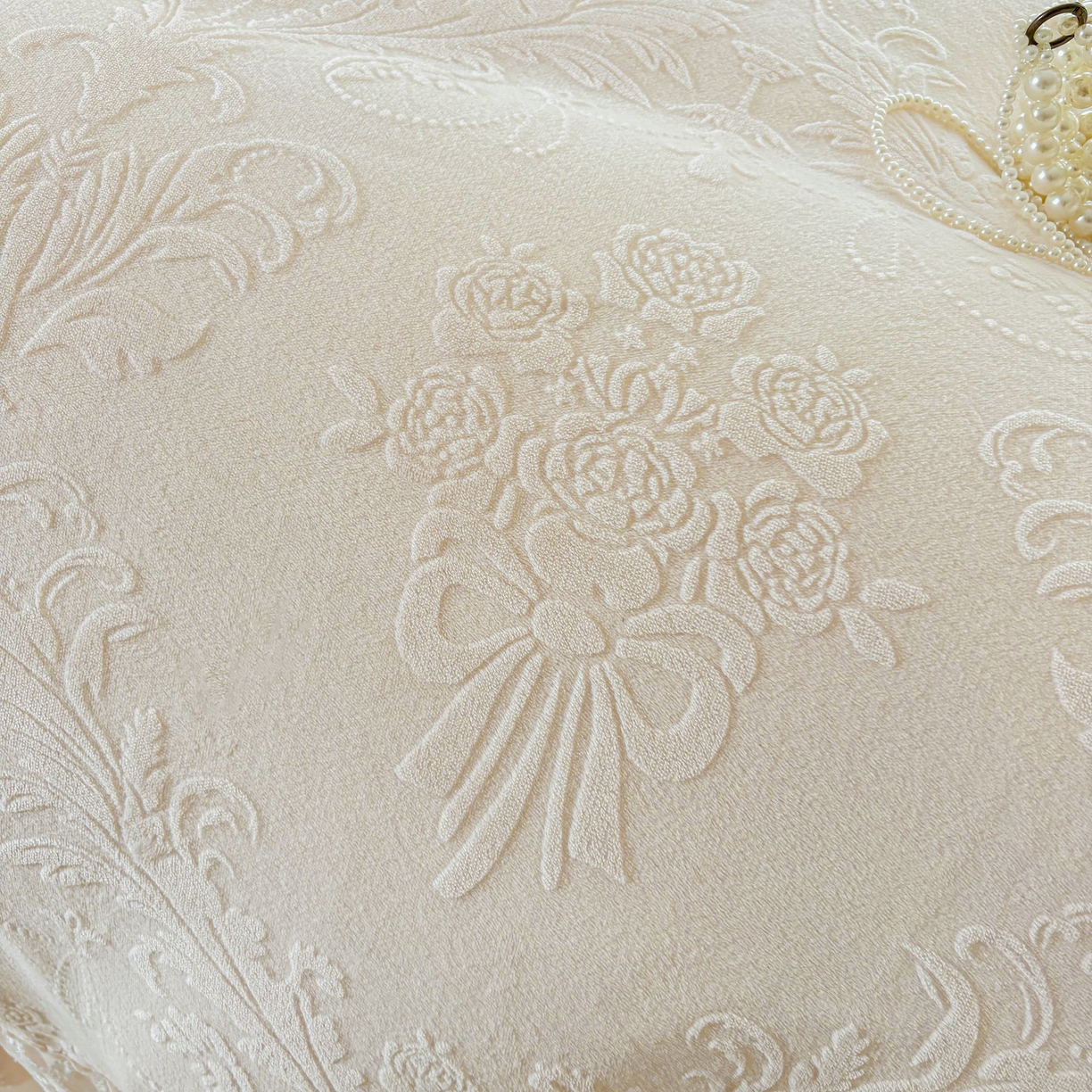 91家纺网 家纺一手货源 找家纺 锦格家纺 2024新款A类高克重牛奶绒四件套 艾洛薇【奶白】