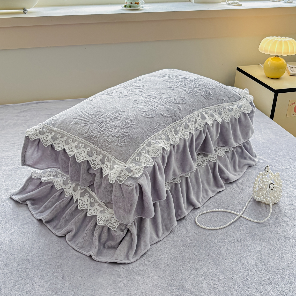 91家纺网 家纺一手货源 找家纺 锦格家纺 2024新款A类高克重牛奶绒四件套 艾洛薇【紫】