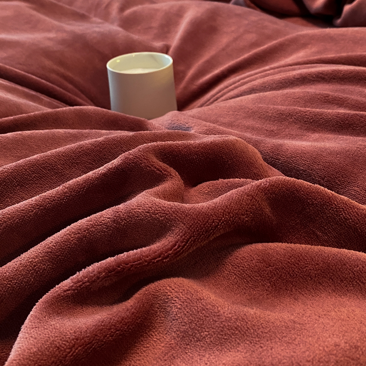 91家纺网 家纺一手货源 找家纺 吾秀家居 2025新款简约织带款牛奶绒四件套-格调 格调-焦糖