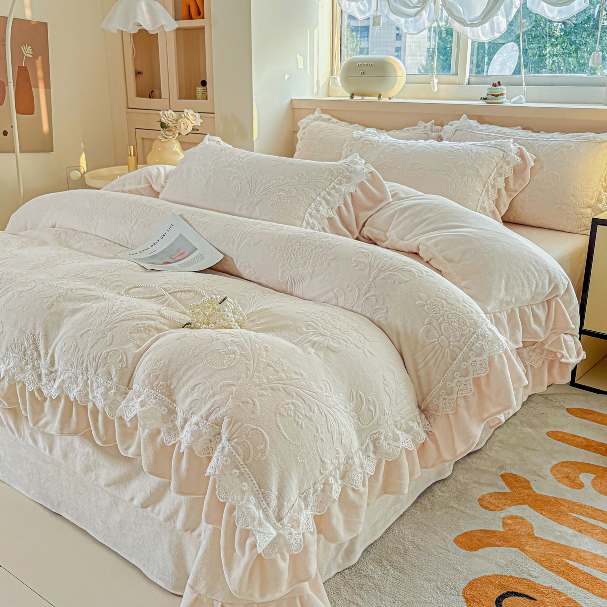 91家纺网 家纺一手货源 找家纺 （总）锦格家纺 2024新款A类高克重牛奶绒四件套