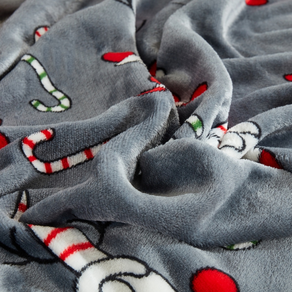 91家纺网 家纺一手货源 找家纺 昊恩毛毯 2025新款跨境圣诞款亲肤毛毯被 可压缩 灰色圣诞老人