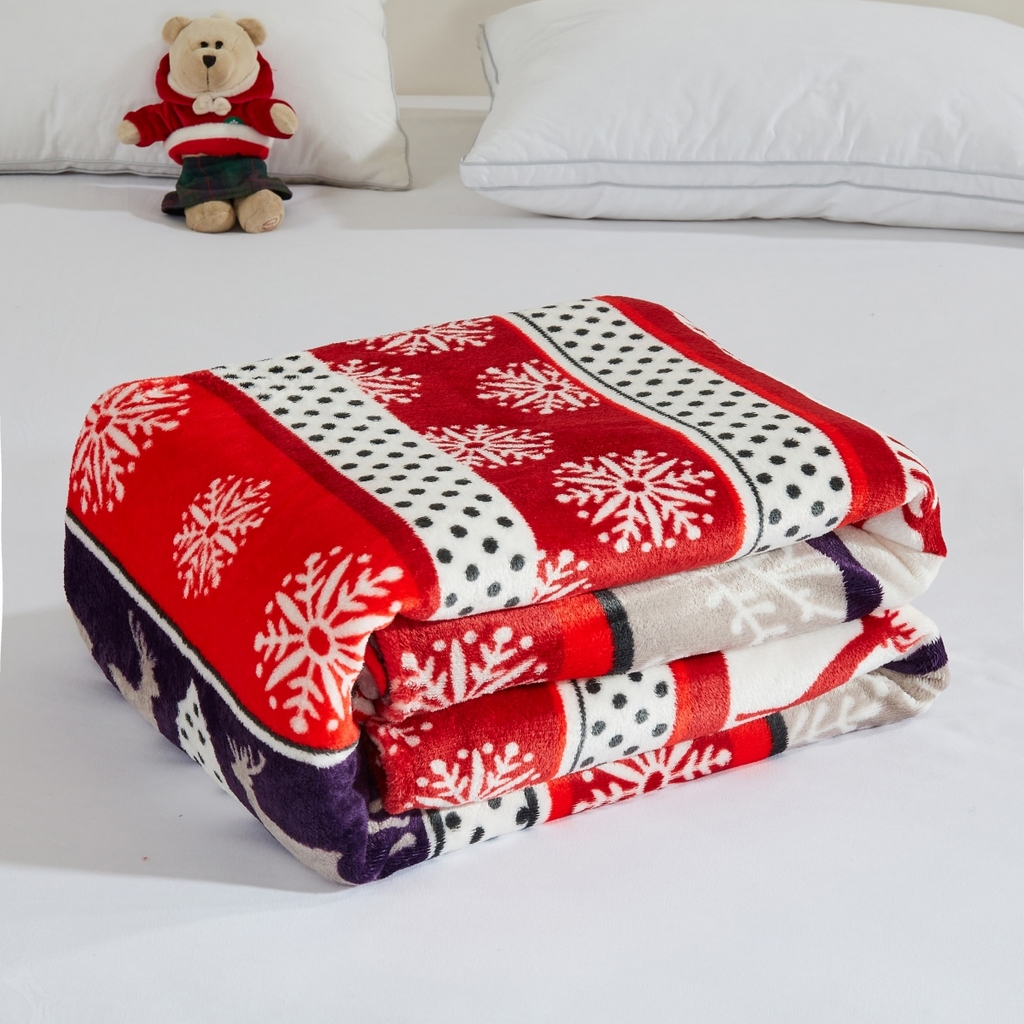 91家纺网 家纺一手货源 找家纺 昊恩毛毯 2025新款跨境圣诞款亲肤毛毯被 可压缩 圣诞鹿