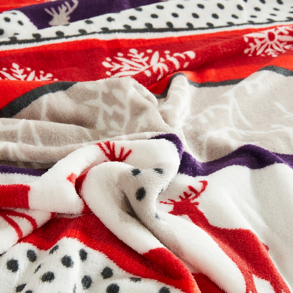 91家纺网 家纺一手货源 找家纺 昊恩毛毯 2025新款跨境圣诞款亲肤毛毯被 可压缩 圣诞鹿