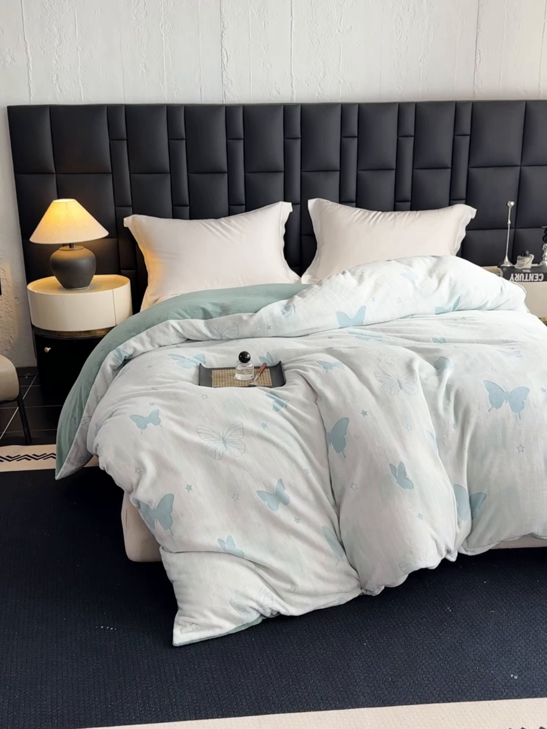 91家纺网 家纺一手货源 找家纺 金盛纺 2025新款亲肤舒适高克重雕花绒系列单被套单品被套单件被套（可定制） 蝶梦空间-绿