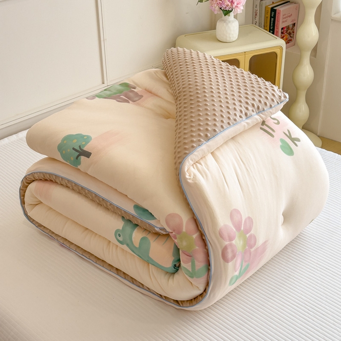 91家纺网 家纺一手货源 找家纺 米菲 2025新款针织豆豆冬被被子被芯 小伙伴