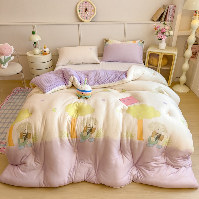 91家纺网 家纺一手货源 找家纺 （总）米菲 2025新款针织豆豆冬被被子被芯