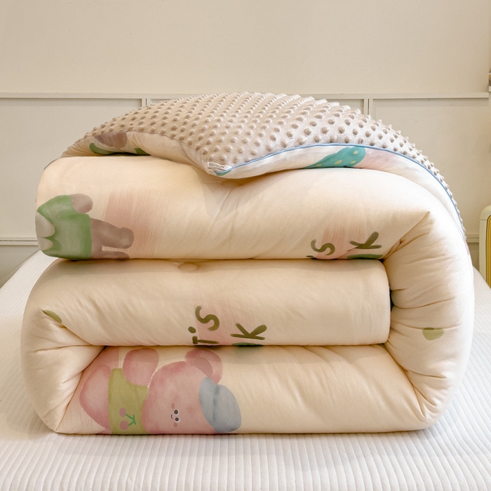 91家纺网 家纺一手货源 找家纺 米菲 2025新款针织豆豆冬被被子被芯 小伙伴