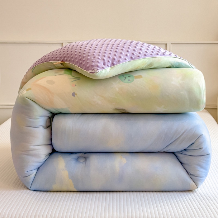 91家纺网 家纺一手货源 找家纺 米菲 2025新款针织豆豆冬被被子被芯 流光花语