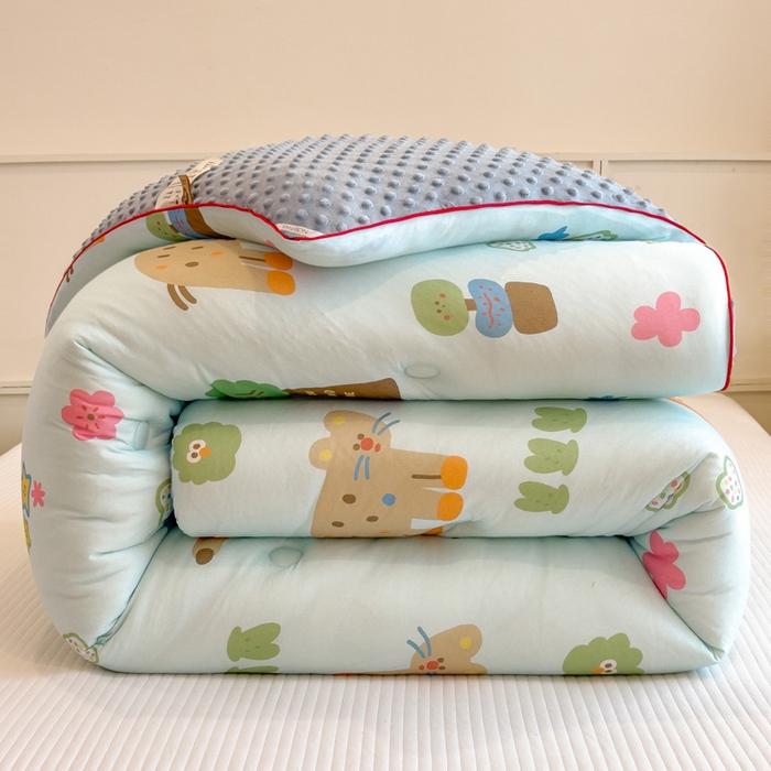 91家纺网 家纺一手货源 找家纺 米菲 2025新款针织豆豆冬被被子被芯 动物乐园