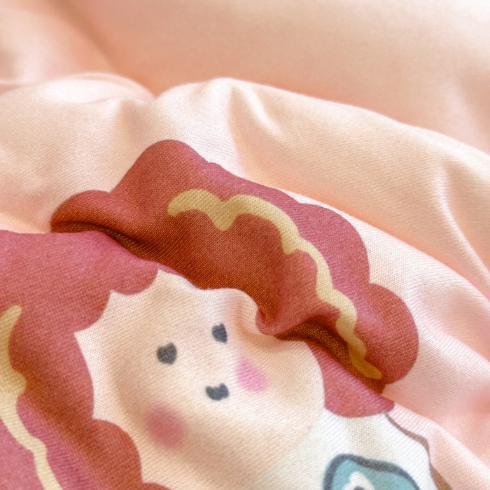 91家纺网 家纺一手货源 找家纺 米菲 2025新款针织豆豆冬被被子被芯 时尚女孩