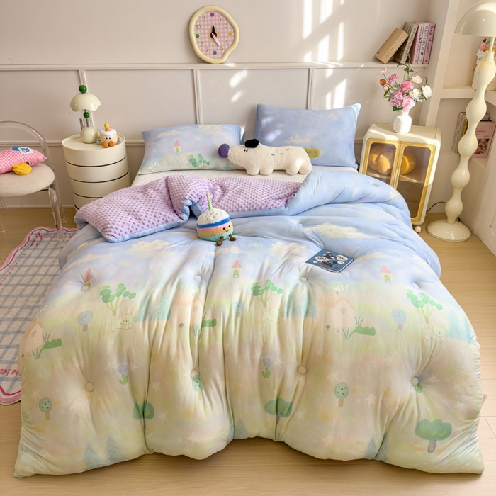 91家纺网 家纺一手货源 找家纺 （总）米菲 2025新款针织豆豆冬被被子被芯