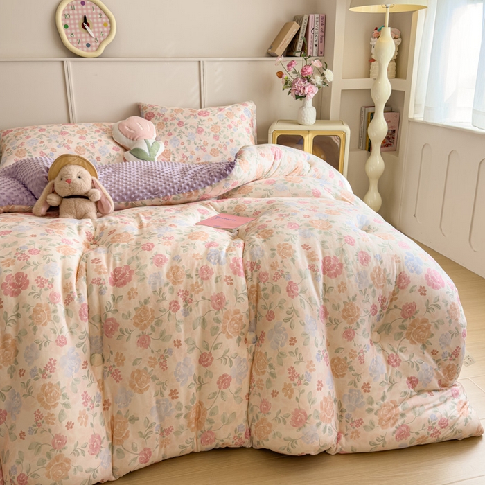 91家纺网 家纺一手货源 找家纺 米菲 2025新款针织豆豆冬被被子被芯 花裳容