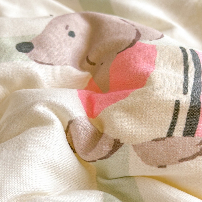 91家纺网 家纺一手货源 找家纺 米菲 2025新款针织豆豆冬被被子被芯 复古小狗