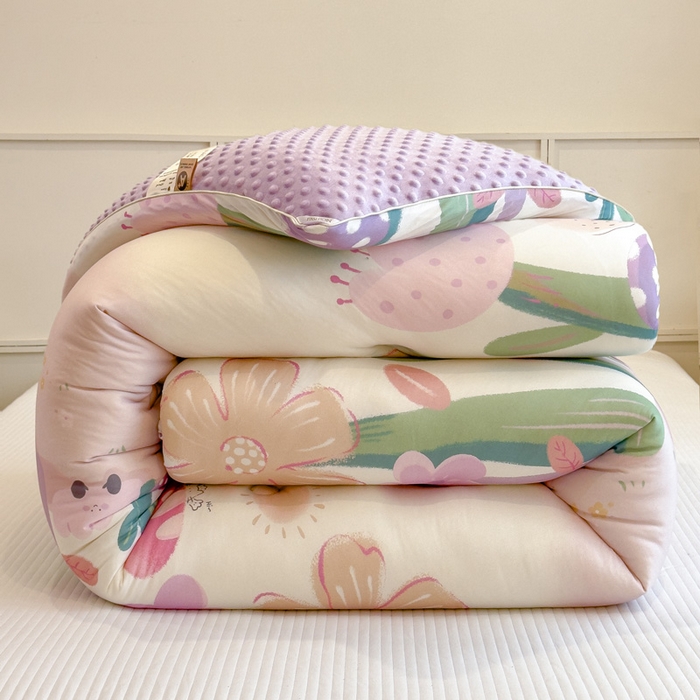 91家纺网 家纺一手货源 找家纺 米菲 2025新款针织豆豆冬被被子被芯 后花园