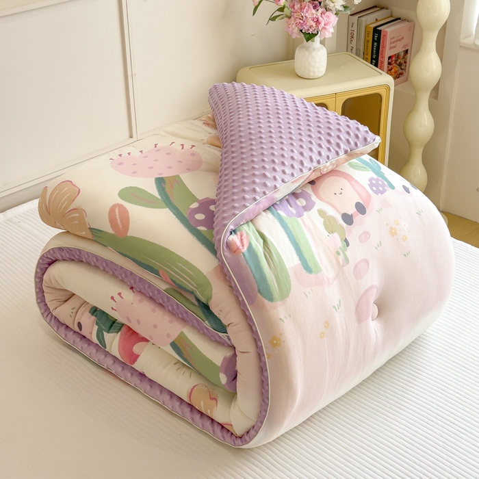 91家纺网 家纺一手货源 找家纺 米菲 2025新款针织豆豆冬被被子被芯 后花园