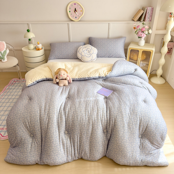 米菲 2025新款针织豆豆冬被被子被芯 繁花