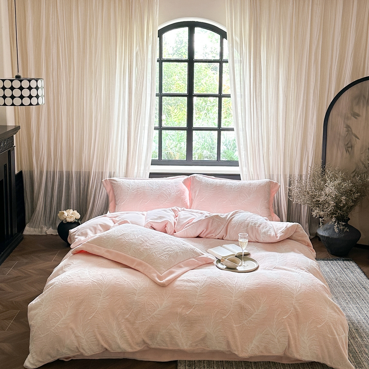 91家纺网 家纺一手货源 找家纺 （总）时亿家居 2025新款280g牛奶绒四件套-轻羽