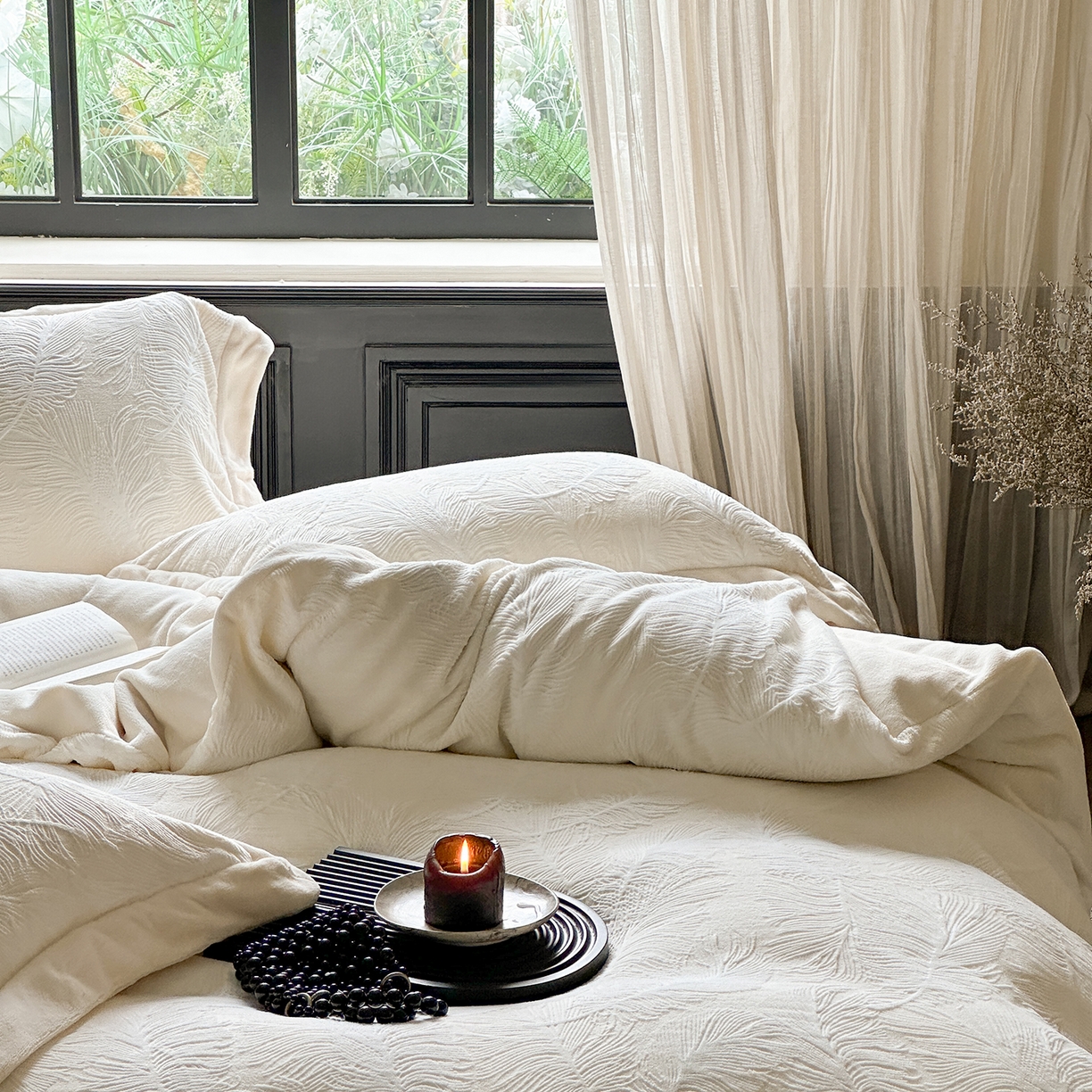 91家纺网 家纺一手货源 找家纺 时亿家居 2025新款280g牛奶绒四件套-轻羽 轻羽-白色