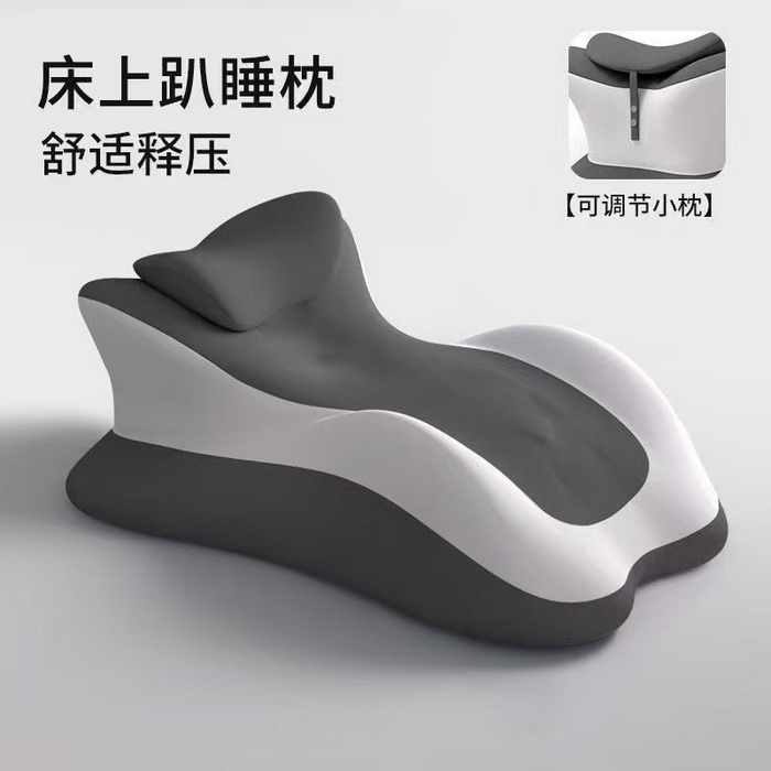 宇诺家纺 2025新款舒适释压床上趴睡枕枕头枕芯 深灰