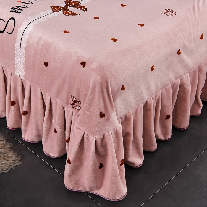 91家纺网 家纺一手货源 找家纺 赛丽雅 2025新款牛奶绒床裙四件套8-9斤法莱绒直播爆款日产2万套 蝴蝶结