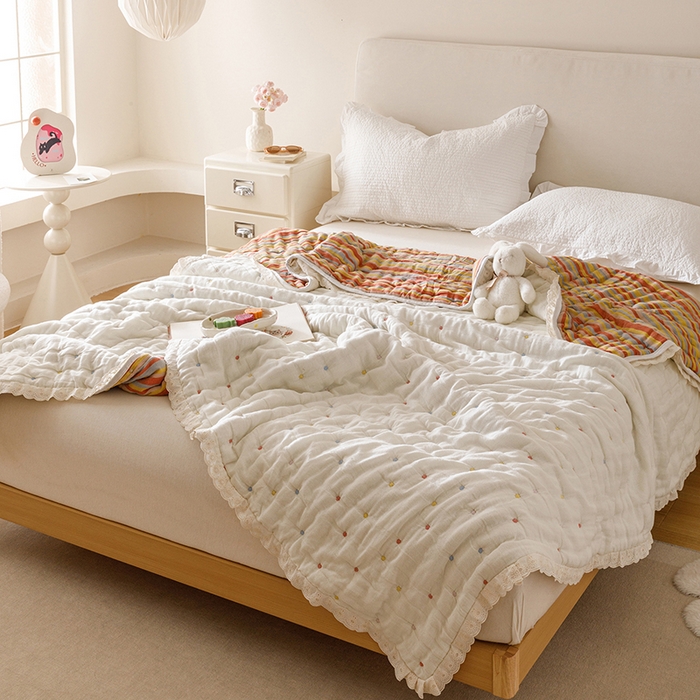 91家纺网 家纺一手货源 找家纺 （总）麻依 2025新款安心棉十层纱布泡芙被全棉纱布被子被芯