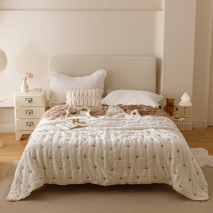 91家纺网 家纺一手货源 找家纺 （总）麻依 2025新款安心棉十层纱布泡芙被全棉纱布被子被芯