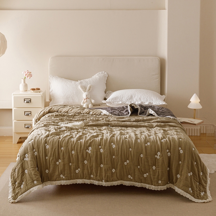 91家纺网 家纺一手货源 找家纺 （总）麻依 2025新款安心棉十层纱布泡芙被全棉纱布被子被芯