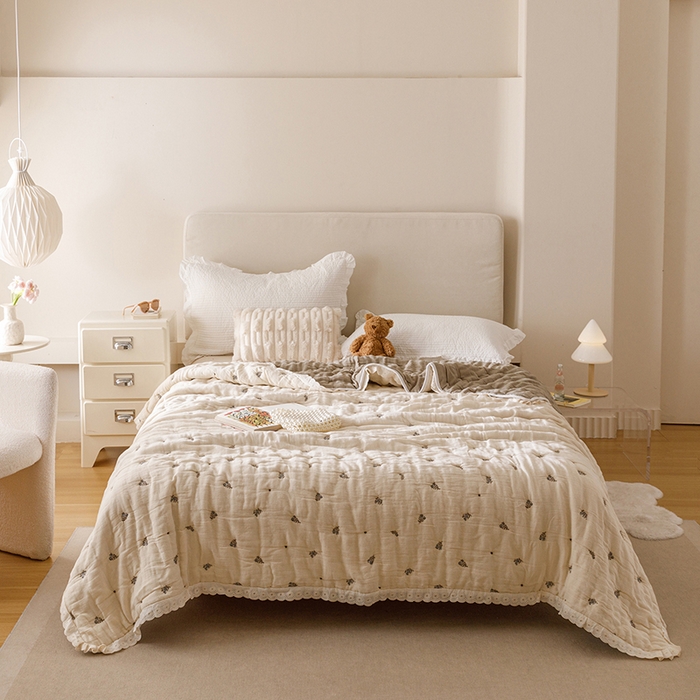 麻依 2025新款安心棉十层纱布泡芙被全棉纱布被子被芯 兰溪