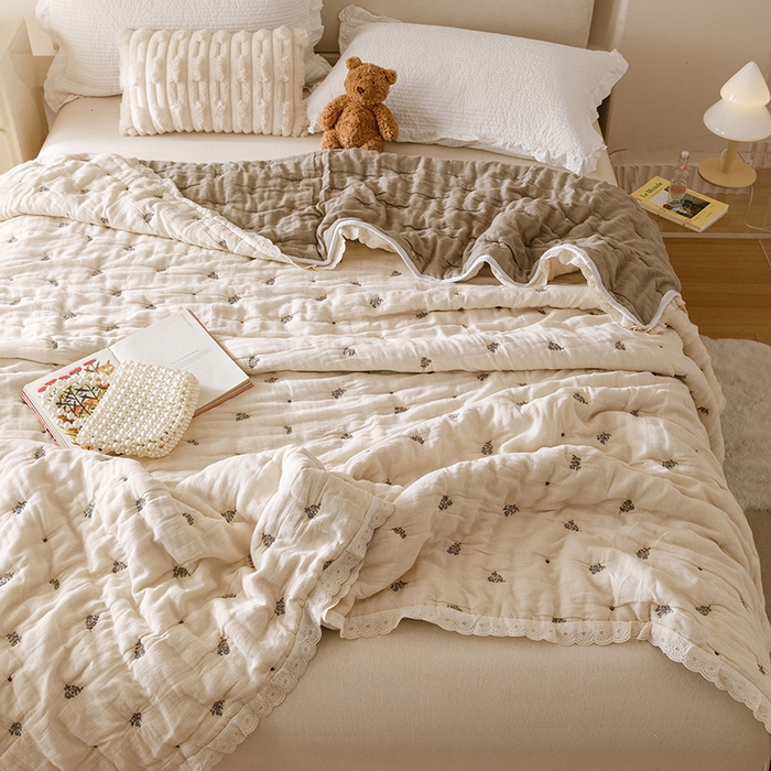 91家纺网 家纺一手货源 找家纺 麻依 2025新款安心棉十层纱布泡芙被全棉纱布被子被芯 兰溪