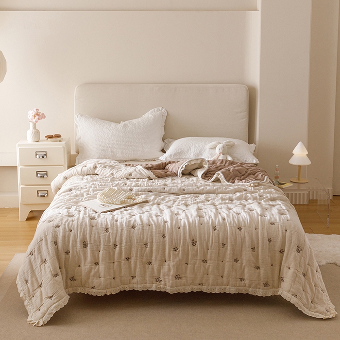 麻依 2025新款安心棉十层纱布泡芙被全棉纱布被子被芯 漫语