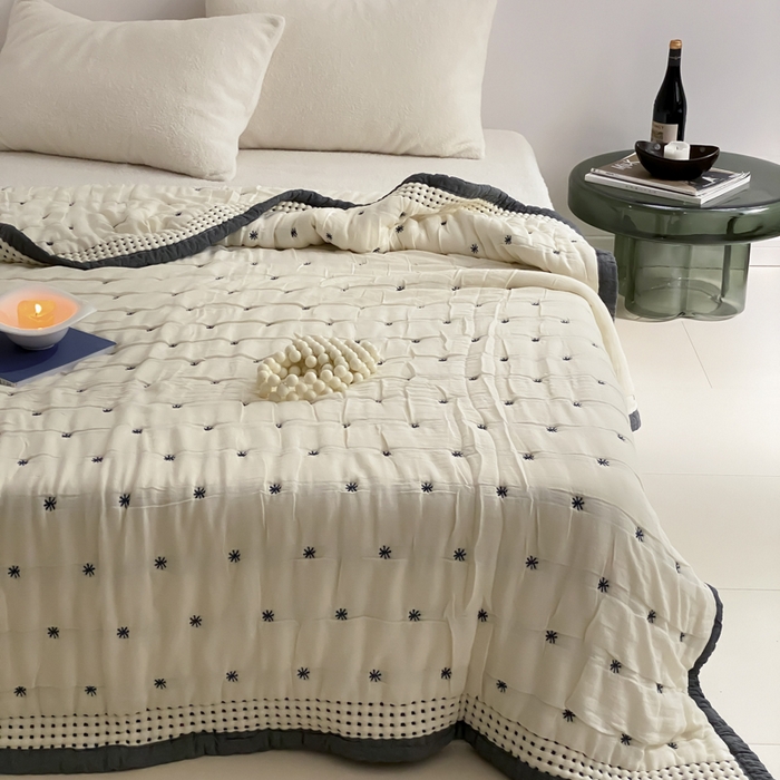 91家纺网 家纺一手货源 找家纺 （总）麻依 2025新款韩国泡芙被十层全棉纱布被子被芯