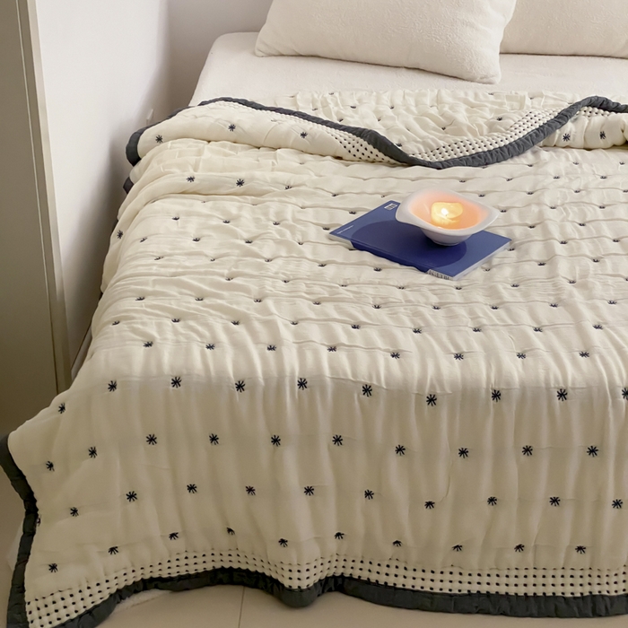 91家纺网 家纺一手货源 找家纺 （总）麻依 2025新款韩国泡芙被十层全棉纱布被子被芯