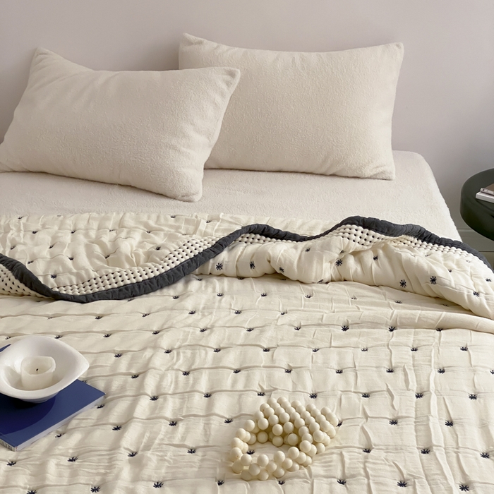 91家纺网 家纺一手货源 找家纺 （总）麻依 2025新款韩国泡芙被十层全棉纱布被子被芯