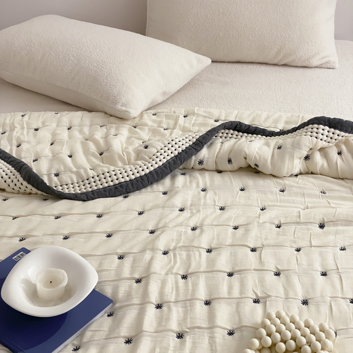 91家纺网 家纺一手货源 找家纺 （总）麻依 2025新款韩国泡芙被十层全棉纱布被子被芯