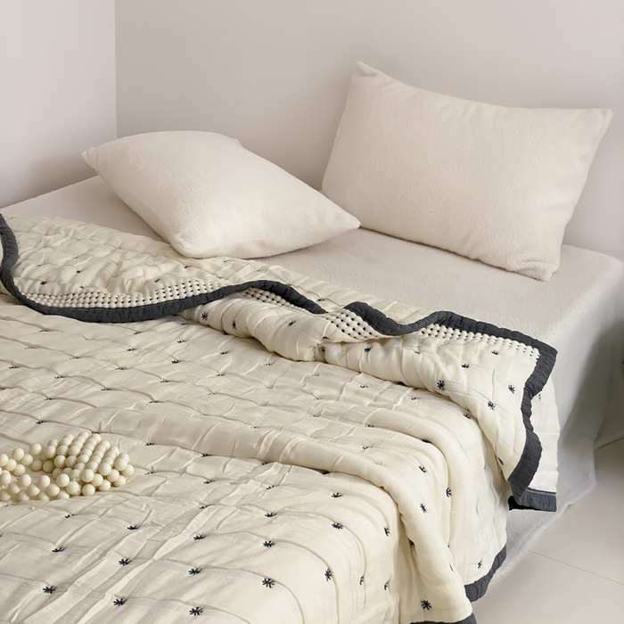 91家纺网 家纺一手货源 找家纺 （总）麻依 2025新款韩国泡芙被十层全棉纱布被子被芯