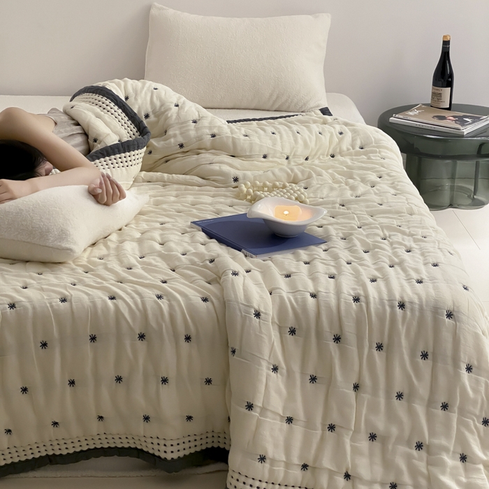 91家纺网 家纺一手货源 找家纺 （总）麻依 2025新款韩国泡芙被十层全棉纱布被子被芯