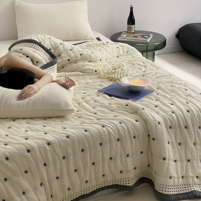 91家纺网 家纺一手货源 找家纺 （总）麻依 2025新款韩国泡芙被十层全棉纱布被子被芯