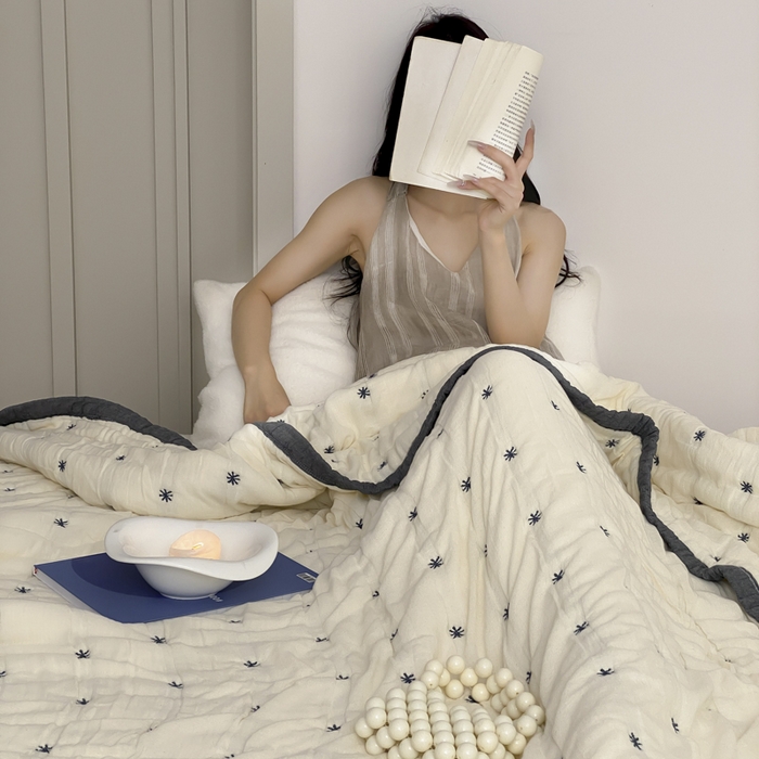 91家纺网 家纺一手货源 找家纺 （总）麻依 2025新款韩国泡芙被十层全棉纱布被子被芯