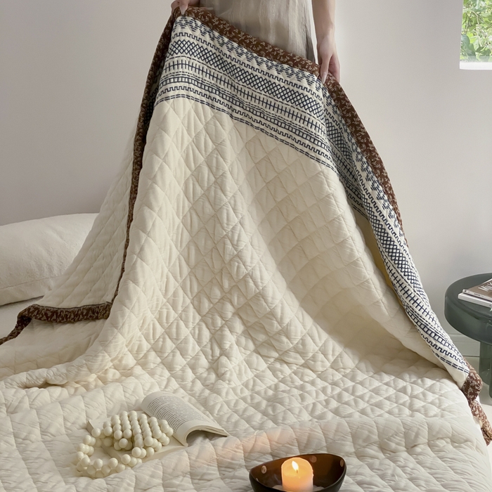 91家纺网 家纺一手货源 找家纺 麻依 2025新款韩国泡芙被十层全棉纱布被子被芯 洛格羽-白