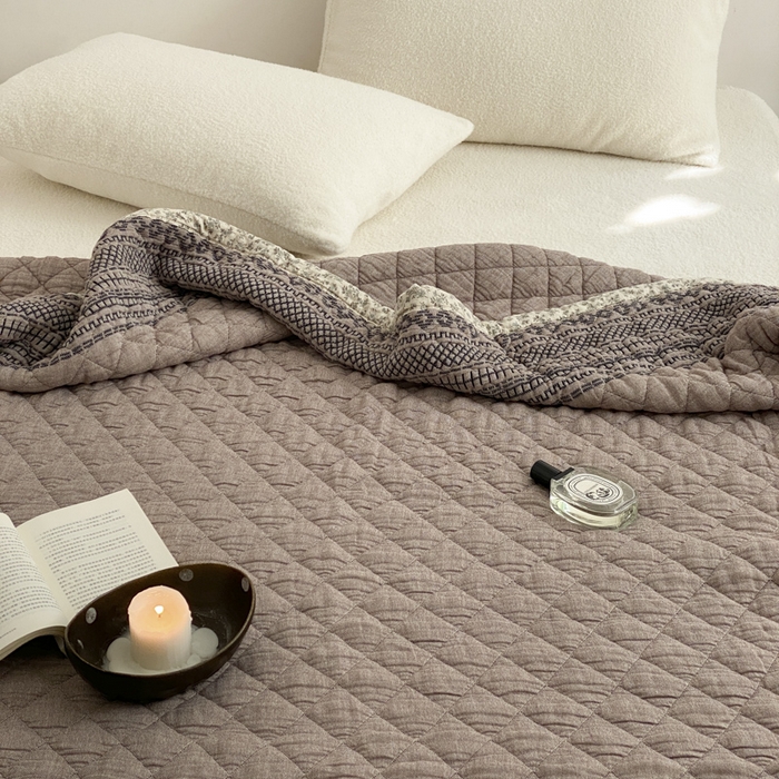 91家纺网 家纺一手货源 找家纺 麻依 2025新款韩国泡芙被十层全棉纱布被子被芯 洛格羽-咖