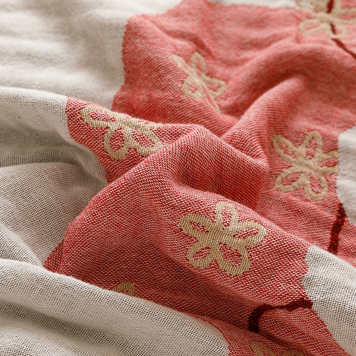 91家纺网 家纺一手货源 找家纺 麻依 2025新款全棉四层纱布浴巾披肩旅行毯 摆烂小熊