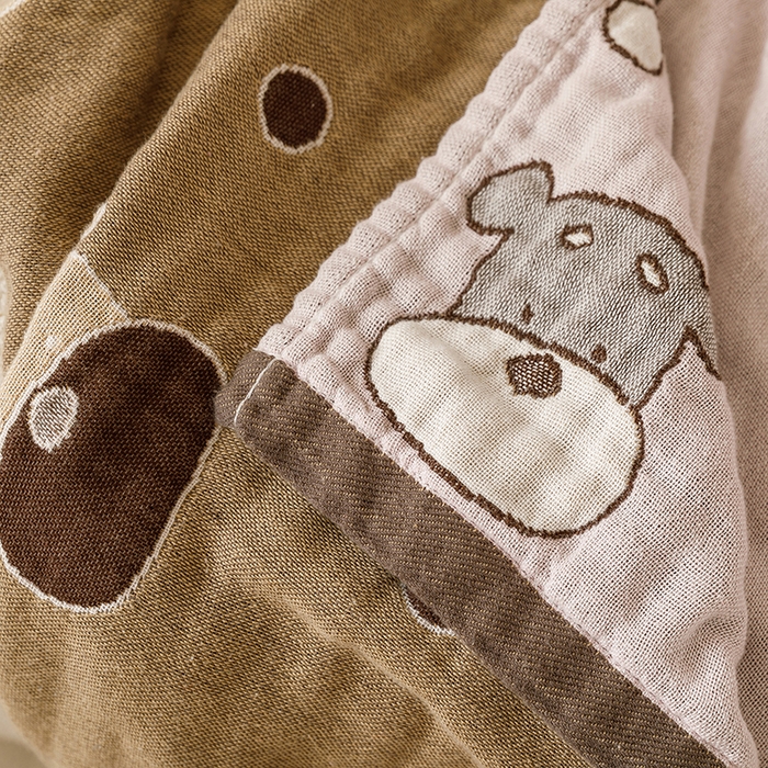 91家纺网 家纺一手货源 找家纺 麻依 2025新款全棉四层纱布浴巾披肩旅行毯 雪纳瑞