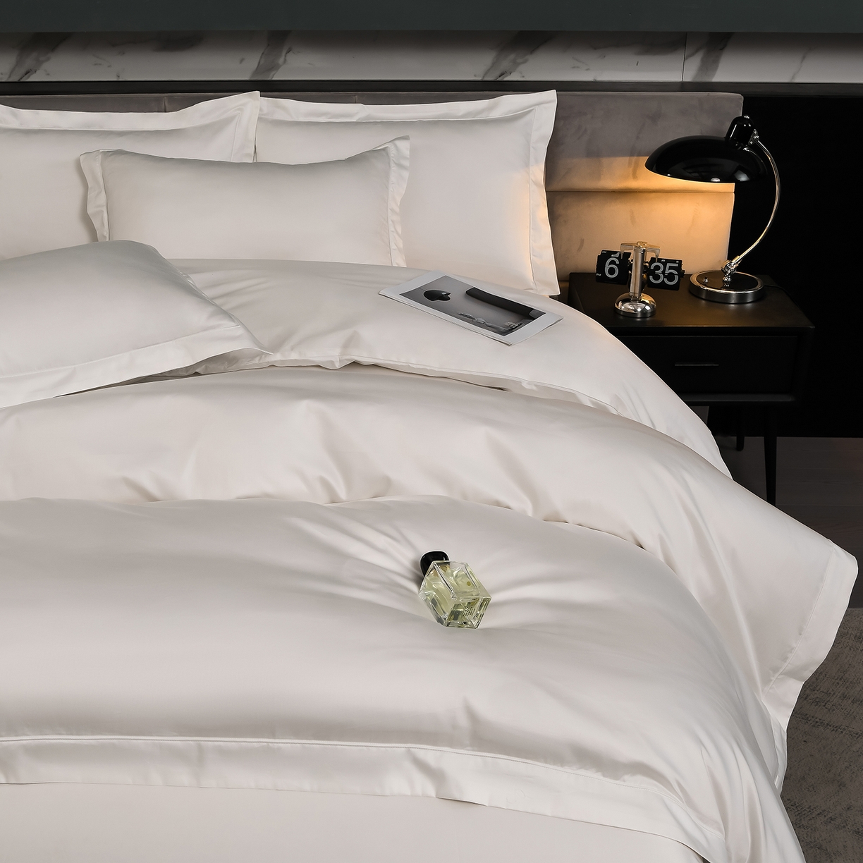 91家纺网 家纺一手货源 找家纺 润淳家居 2025新款100支新疆长绒棉四件套纯棉四件套全棉四件套 爱诺 雪白