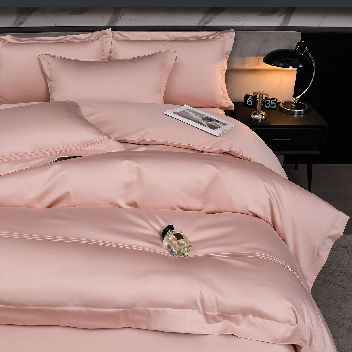 91家纺网 家纺一手货源 找家纺 润淳家居 2025新款100支新疆长绒棉四件套纯棉四件套全棉四件套 梦幻 唯美粉